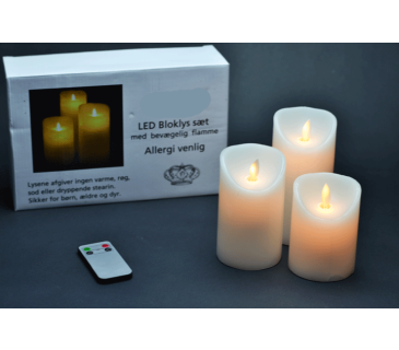 3 stk. Levende LED Lys