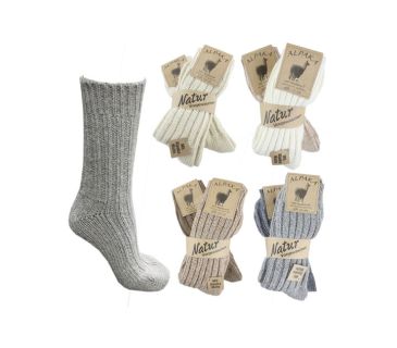 2 par alpaka uldstrømper- 88% uld og 100% økologiske