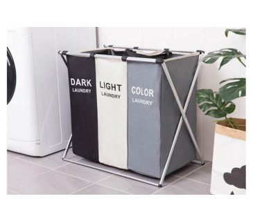 Vasketøjskurv til farve-sortering: 3-delt